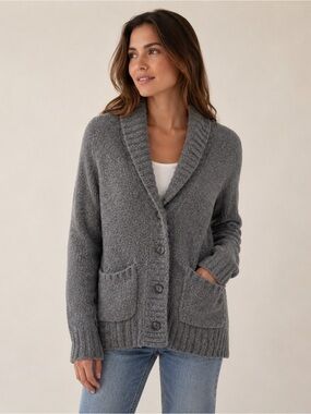Merona Gray Ultra Soft Shawl Collar Cardigan Size 1